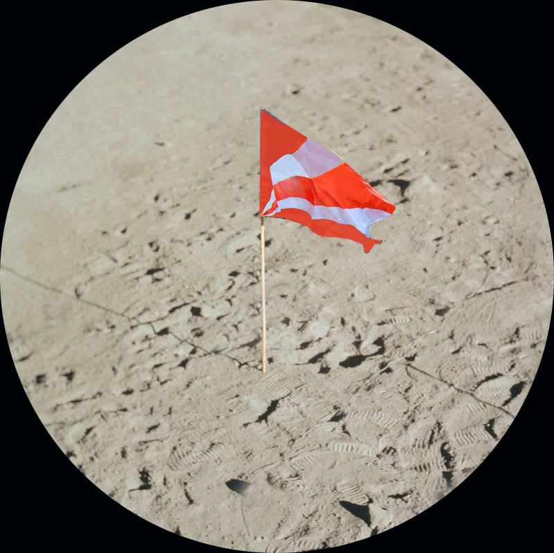The spectacular discovery: Berblinger's flag on the moon