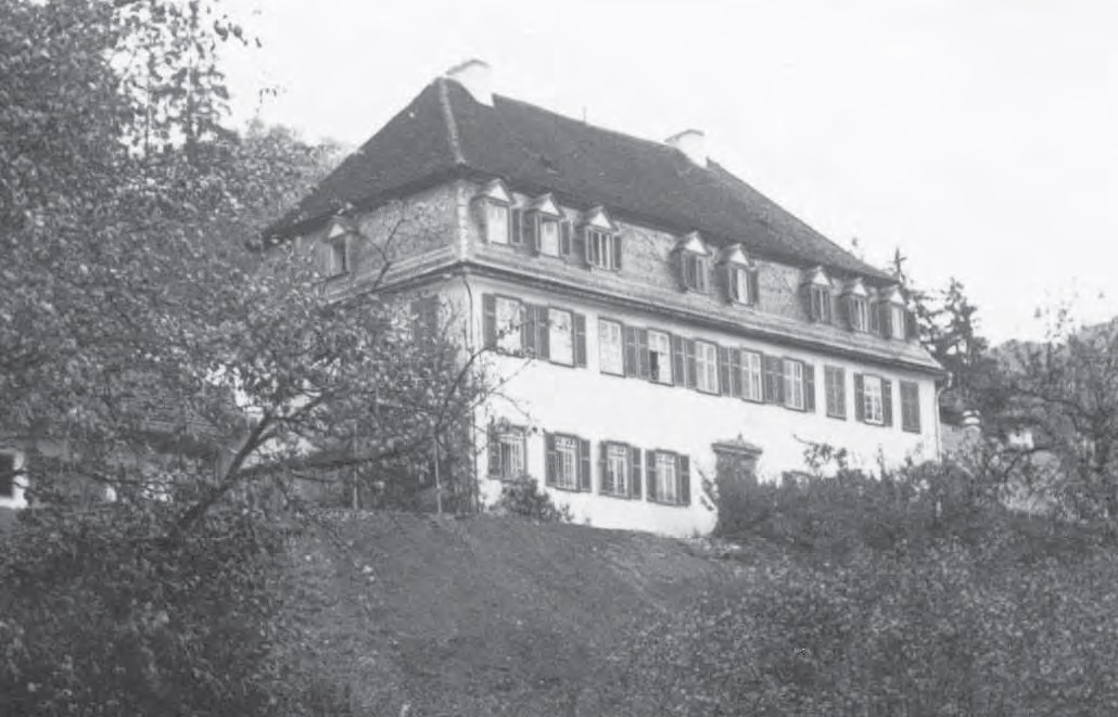 Schloss Buttenhausen im Jahr 1936, Schwarz-Weiß-Bild des Stadtarchivs Münsingen