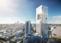 Richard Meier: Reforma Towers Mexico City, Mexico, 2012 – 2016 Blick von Osten.