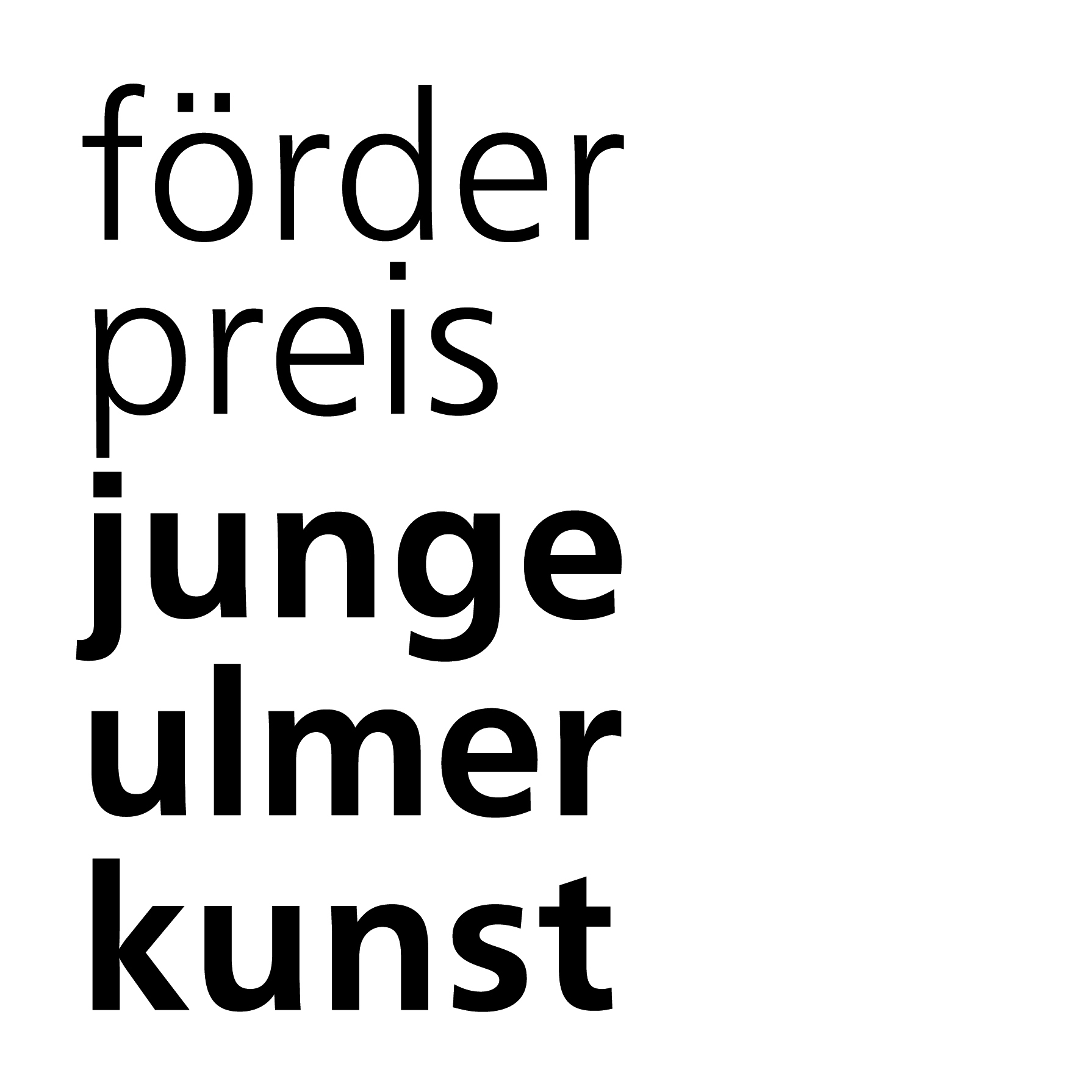 Schriftzug Förderpreis junge ulmer kunst. Logo 