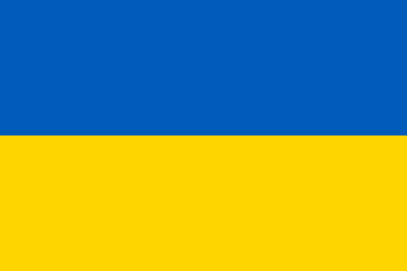 Flagge der Ukraine: oben Dunkelblau, unten gelb 